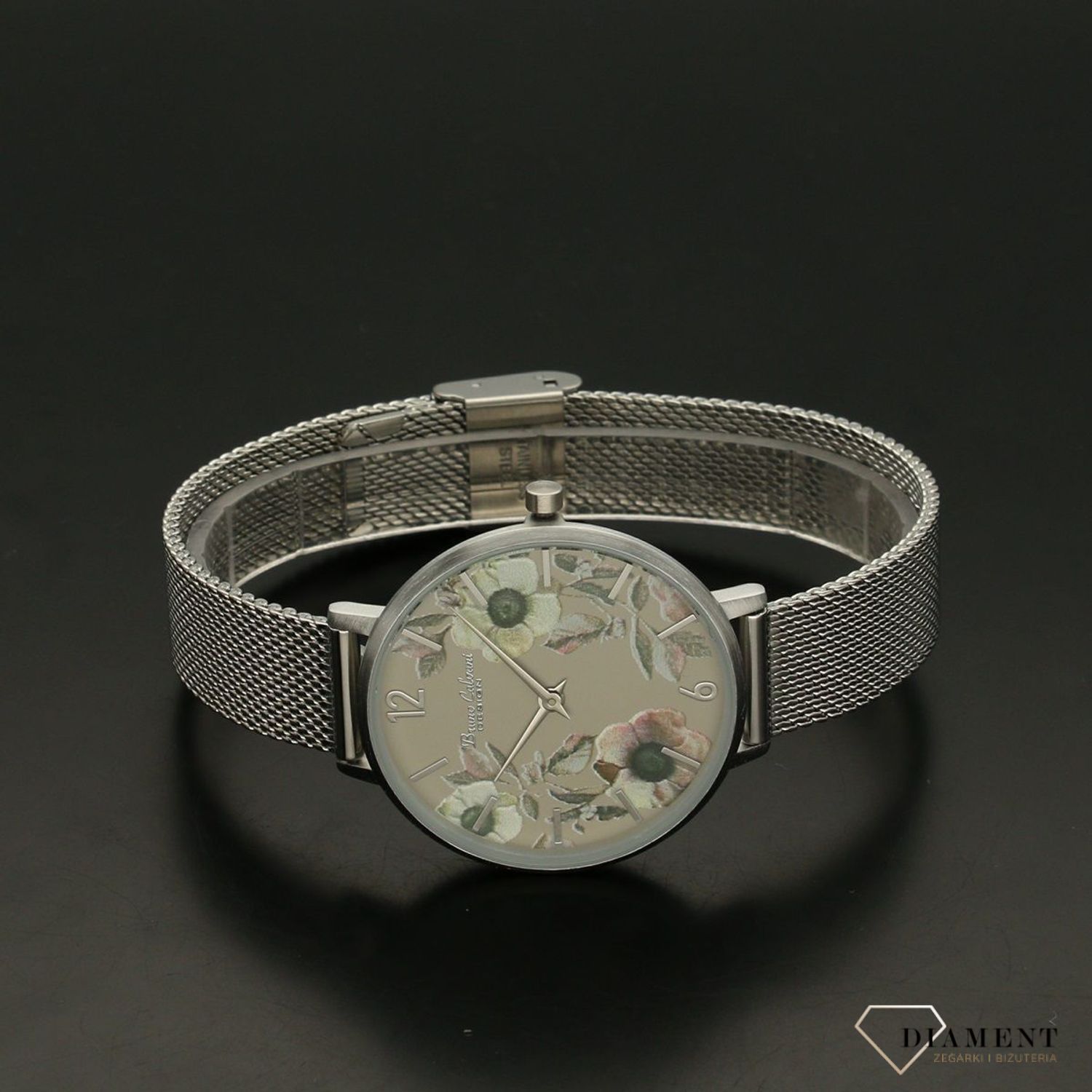 ZegarekZegarek damski na bransolecie Bruno Calvani 'Stonowane kwiaty' BC90558 KWIATY jpg.jpg